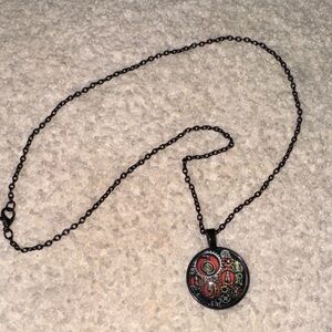 Black and Red Pendant Necklace